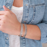 Silver Engraved Wheat Symbol Cuff