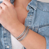 Silver Engraved Wheat Symbol Cuff