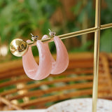 Colourful Acrylic Resin Summer Large Hoop Earrings