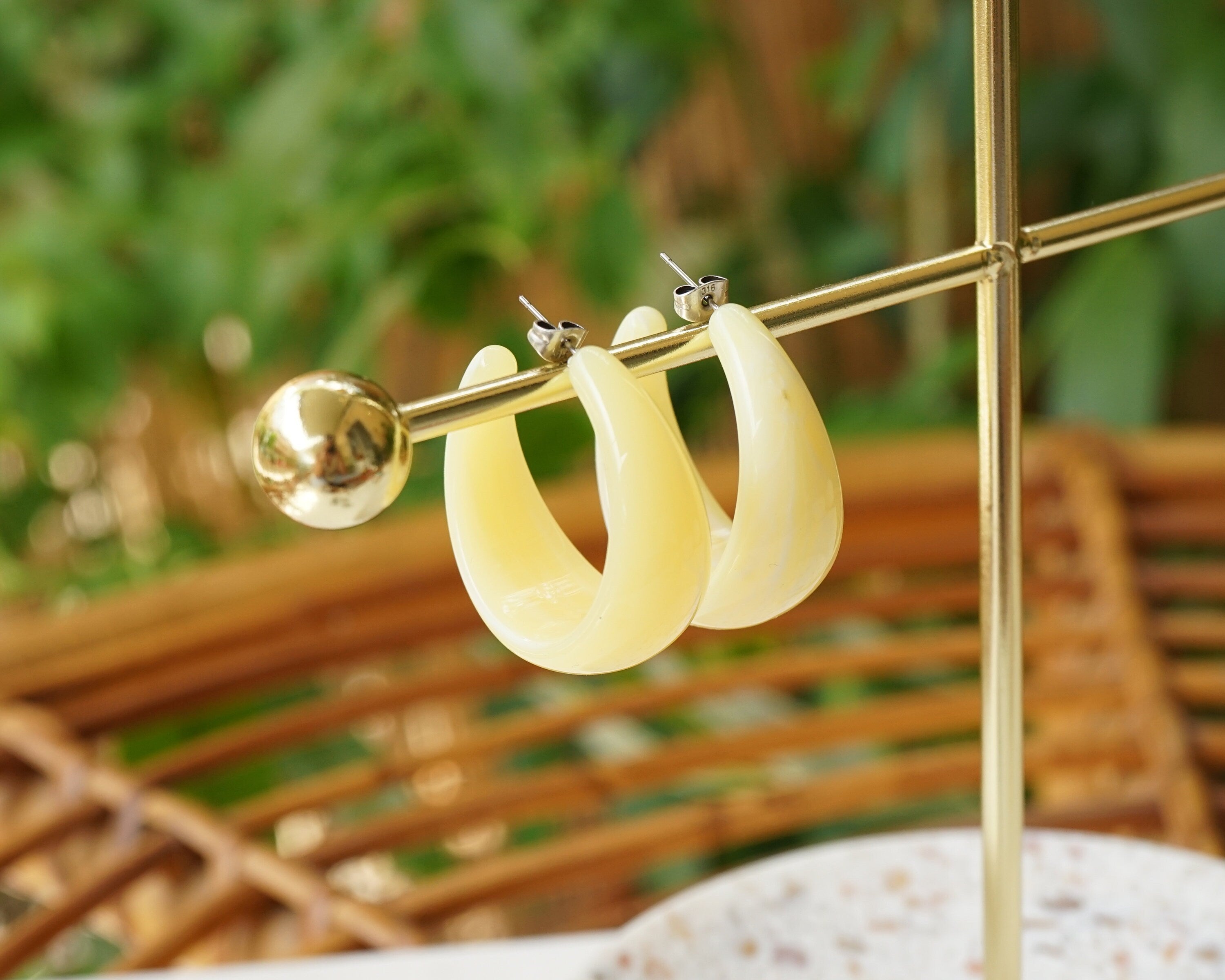 Colourful Acrylic Resin Summer Large Hoop Earrings