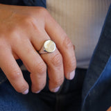 Silver Classic Round Signet Ring