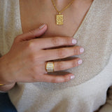 Gold and White Sea Shell Ring