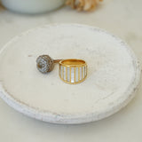 Gold and White Sea Shell Ring