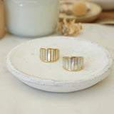 Gold and White Sea Shell Ring