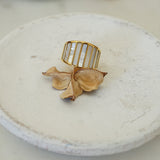 Gold and White Sea Shell Ring