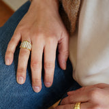 Gold and White Sea Shell Ring