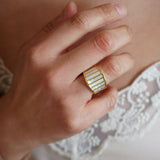 Gold and White Sea Shell Ring
