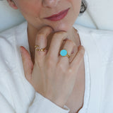 Gold-Coloured Enamel Solitaire Ring