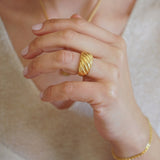 Croissant Chunky Gold Ring