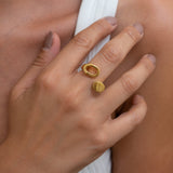 Gold Dainty Abstract Circles Ring