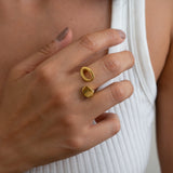Gold Dainty Abstract Circles Ring