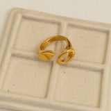 Gold Dainty Abstract Circles Ring