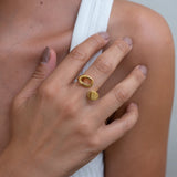 Gold Dainty Abstract Circles Ring