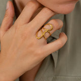 Gold Dainty Abstract Wireframe Ring