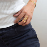 Gold Dainty Abstract Wireframe Ring