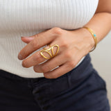 Gold Dainty Abstract Wireframe Ring