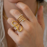 Gold Dainty Abstract Wireframe Ring
