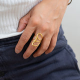 Gold Dainty Abstract Wireframe Ring