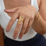 Gold Dainty Abstract Wireframe Ring