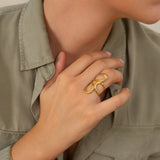 Gold Dainty Abstract Wireframe Ring