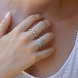 Silver Black/Turquoise Rising Sun Ring