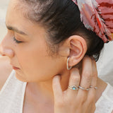 Silver Black/Turquoise Rising Sun Ring