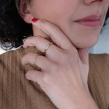 Thin Cubic Zirconia Band 18K Gold-Plated Stainless Steel Ring