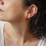 Gold Long Lobe Hugger Earrings