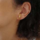 Gold Long Lobe Hugger Earrings