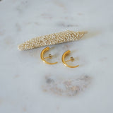 Gold Long Lobe Hugger Earrings