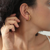 Gold Long Lobe Hugger Earrings
