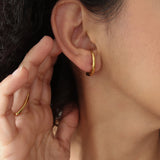 Gold Long Lobe Hugger Earrings