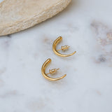 Gold Long Lobe Hugger Earrings