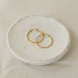 Gold Hammered Hoop Earrings Large