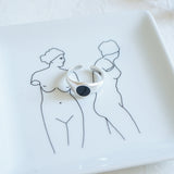 Silver Black Enamel Signet Ring