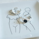 Silver Black Enamel Signet Ring