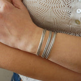 Silver Triple Strand Braided Cuff