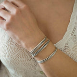 Silver Triple Strand Braided Cuff