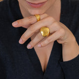 Gold Large Heart Signet Ring