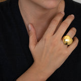Gold Large Heart Signet Ring