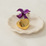 Gold Large Heart Signet Ring