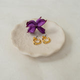 Gold Enamel Huggies Hoops with Enamel