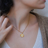 Gold Dainty Eye Protection Pendant w BlackEvil Eye Enamel