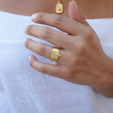 Gold Ethnic Rhombus Ring