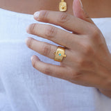 Gold Ethnic Rhombus Ring