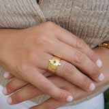 Gold Ethnic Rhombus Ring