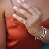 Tiny Silver Circle Band Pinky Ring