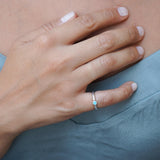Tiny Silver Circle Band Pinky Ring