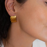 Large Gold Textured Earrings