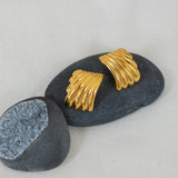 Large Gold Textured Earrings
